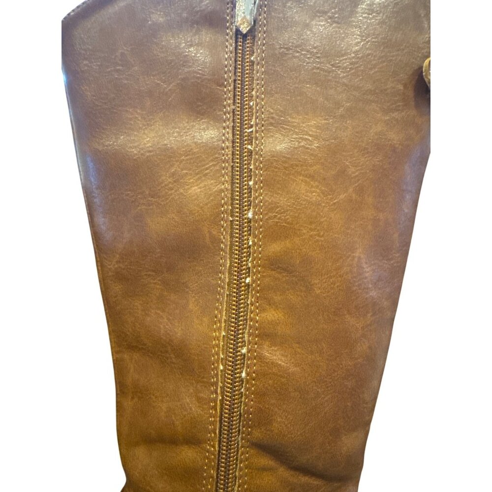 Sam Edelman Pia Samara Distressed Brown Tall Riding Boots US 5 Equestrian - Picture 7 of 15